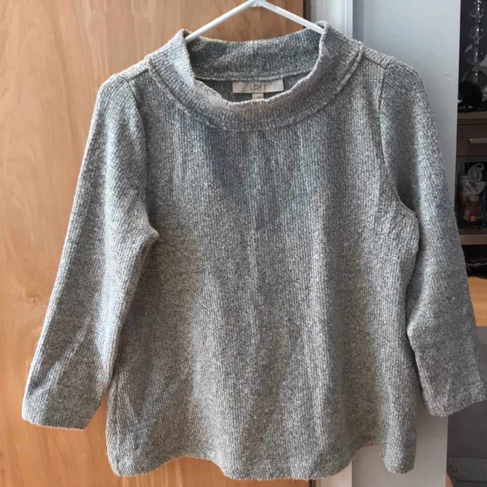 Loft 3/4 sleeve mockneck sweater